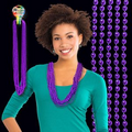 33" Metallic Purple Round Beads Necklace